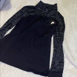 Quarter Zip Long sleeved Nylon Running Top